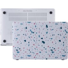 Vionna Mcstorey MacBook Air 13 Kılıf A1932 A2179 A2337 M1 Uyumlu Terrazzo Desenli Sert Koruyucu Hard Case Şeffaf Hafif Çizilme Önleyici Beyaz