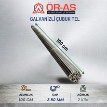 Ör-As Tel Örgü Çubuk Tel Galvanizli 3,50 mm x 2 kg x 100 cm – Doğrutulmuş Tel