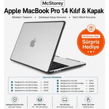 Vionna Mcstorey MacBook Pro 14.2 Inç Kılıf A2442 A2779 A2918 A2992 A3112 A3401 A3185 A3434 A3426 A3427 Uyumlu Shockproof Rugged Hard Case Tpu Bumper Darbe Korumalı Hibrit Sert Kapak Şeffaf