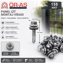 Ör-As Tel Örgü Trapez Çatı Vidası 4.8X19 mm Paket (-150-) Adet Matkap Uçlu Saç Akıllı Vida