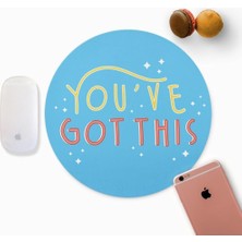 Hediyesepeti Motto Tasarımlı Yuvarlak Mouse Pad 20 x 20 cm