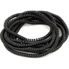 Şarj Aleti Kablosu Kablo Kordon Koruyucu Spiral Sarma Kılıf Koruma (Siyah)