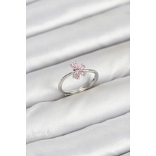 Lovesta Home Pirinç Gümüş Renk Pembe Kadın Yüzük TJ-BYK3871