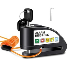 Kilidi, Fren Diski Kilidi, Alarm 110 Db, Yüksek Sesli Motorsiklet Alarmlıdisk Kilidi, 1,5 M Hatırlatma Kablolu