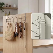 Adet Eski Tip Dar Kulaklı Kapı Arkası Askısı, 12 Topçuklu, Paslanmaz Kapı Üzeri Askısı, Dar Kapı Askısı, Eski Tip Kapı Askısı