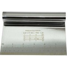 Ed Collection Metal Krom Hamur Kesici ve Kazıyıcı, 12X20 Cm, Paslanmaz Çelik Malzeme, Profesyonel Mutfak Aracı