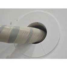Borusu Delik Kapatma Dekoratif Kapak, 11 cm Çap, Bej ve Beyaz, Plastik, Isı Yalıtımı