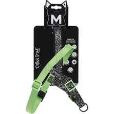 Vionna M-Pets Urban Style Siyah/beyaz Norwegian Köpek Göğüs Tasması (M)