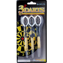 Dart Oku (3’lü Set) - Çelik Uç + Pirinç Gövde + Renkli Kanat - Dart Oku Seti, 22 gr