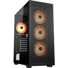 Vionna Cougar Oyun | Oyun Pc Kılıfı | MX220RVBBLACK - Atx Ara Kasa - 4 Önceden Yüklenmiş Argb 120MM Fan - Maksimum Soğutma Kapasitesi - USB 3.2 Gen 2 Tip C Desteği