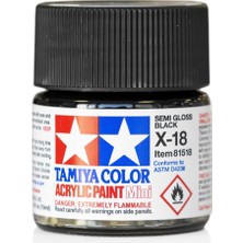 X-18 Semi Gloss Black Parlak Akrilik Boya (10 Ml)