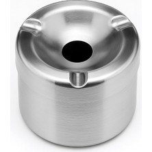 Gümüş Metal Kapaklı Küllük, Portatif ve Modern Tasarım Kül Tablası, Araç Için Uygun Rüzgar Geçirmez Küllük, Lüks Gümüş Rengi Masaüstü Kül Tepsisi, Kolay Temizlenir Dış Mekan Küllüğü