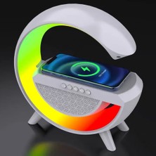 Vionna Coverzone G Akıllı Işık Bluetooth Hoparlör Gökkuşağı 5W Hızlı Kablosuz Şarj Cihazı Rgb Işıklı Masa Lambası Hoparlör Telefon Görüşmesi Yapılabilir Bluetooth Bs-23