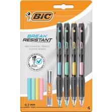 Break Resistance 0.7mm Uçlu Kalem, 4'lü Blister Versatil Kalem, 4 Adet Silgi, 6 Adet Yedek Uç,yandan Basmalı Sistem