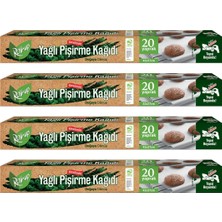 Doğaya Dönüşümlü Kesilmiş Yağlı Pişirme Kağıdı 20 Yaprak 4 Adet