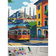 Vionna Sayılarla Boyama Tuval Seti Fırça Boya Dahil (Çıtalı) 40X50 cm - Istanbul