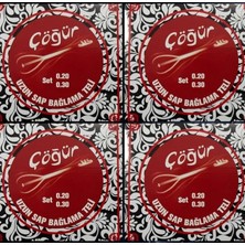 Uzun Sap Bağlama Saz Teli 0.20 4 Adet Tam Takım Tel + Her Takım Tel Için 2 Tezene (4 Adet Takım Tel 8 Tezeneli Paket)