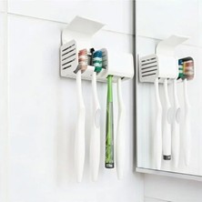 Kendinden Yapışkanlı Hijyenik Diş Fırçası Asacağı Askılığı Askılık Diş Fırçalık Banyo Organizer (Beyaz)