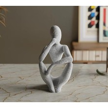 - The Thinker Düşünen Adam Biblo, Soyut Tasarım Modern Heykel, Ofis ve Yönetici Masası Aksesuarları, Minimalist Ev Dekorasyonu Objeleri
