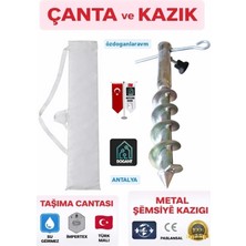 Plaj Kamp Deniz Şemsiye Çantası Kazık, Metal, Bej