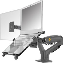 Bayou Nb 10-17" Dizüstü Bilgisayar Için Ayarlanabilir Tepsili Dizüstü Bilgisayar Montajı, 17-30" Monitör Için Vesa Plakalı Tam Hareket Kolu, Kelepçeli Gromet Montajı F160-FP (Siyah)