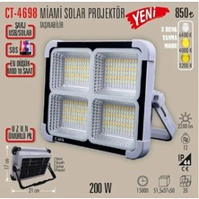 CT-4698 Taşınabilir Şarjlı Solar Projektör (200W)