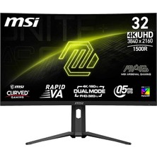 32" Mag 321CUPDF Gaming Monitör, Wqhd, Curve 1500R, Rapid Va, 160Hz, 0.5ms (Gtg), Freesync Premium