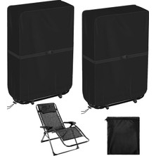Paket Dış Mekan Sıfır Yerçekimi Katlanır Sandalye Kılıfı, 28 Inç G x 110 cm Y Su Geçirmez Toz Geçirmez Katlanır Çim Sandalye Kılıfı Saklama Çantalı (110 x 71 Cm, Siyah)