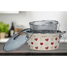Home Enjoy Kırmızı Emaye Kızartma Tenceresi 22 cm