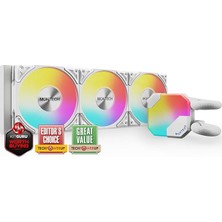 Hyperflow Argb 360 - Aıo Cpu Sıvı Soğutucu, Intel&amd Uyumlu, Grafik Üstü Performans, Gelişmiş 3100RPM Su Pompası Tasarımı, 3x Metal Pro 12 Argb Ultimate Soğutma Fanları -Beyaz