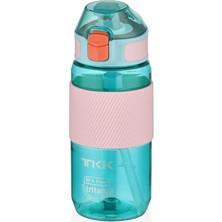 500ML Pipetli Silikon Gövde Ölçü Skalalı Tritan Su Matarası (Turkuaz)