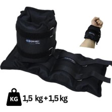 Bilek Ağırlığı 1,5 kg Siyah Çift (2 Adet)