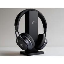 Design Siyah Over-Ear Kulaklık + Minimalist Kulaklık Standı – Masaüstü Düzenleyici & Oyun Siyah Tek Ebat