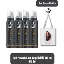 Vionna Taft Powerful Age 5 Ekstra Güçlü Saç Köpüğü 150 ml X4 + Bez Çanta Hediyeli