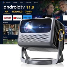 Nova C40-600 Ansılümen, Android Tv 11, Netflix Sertifikalı, Wi-Fi 6 & Bluetooth 5.3 MAX.120" 4K Projeksiyon