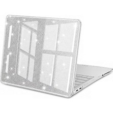 Macbook Neo 13INÇ A18 Pro A3404 ile Uyumlu Kılıf Simli Ön Arka Kapak Renksiz