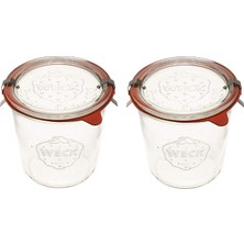 Konserve Kavanozları 742 Şeffaf Camdan Kalıp Kavanozları - Çevre Dostu Konserve Kavanozu - Yiyecek Saklama Alanı, Hava Geçirmez Contalı ve Kapaklı Yoğurt - 1/2 Litre Uzun Kavanoz Seti - (2