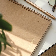 Paperora A4 Kraft Karton Kapak 70 Yaprak 110 Gram Düz Çizgisiz Not Defteri