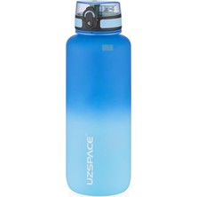 1500ML Çift Renkli Sızdırmaz Bpa Içermez Kilitlenebilir Kapaklı Motivasyonel Tritan Su Matarası (Lacivert-Açık Mavi)