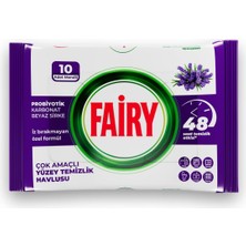 Vionna Fairy Çok Amaçlı Yüzey Temizlik Havlusu 10 Yaprak | Lavanta Yağlı | Beyaz Sirke & Karbonat