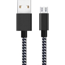 Vionna Diwu Micro USB Örgülü Yüksek Hızlı Şarj Kablosu Siyah