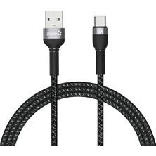 Vionna Shira Serisi Type-C USB Kablo 1 Metre Siyah