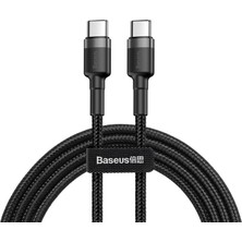 Vionna Baseus Cafule, 3.0 A Usb-C & Usb-C Şarj & Data Aktarımı Kablosu, Flash/hızlı Şarj, 1 Metre, Gri/siyah, Catklf-Gg1