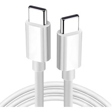 Vionna Type C To Type C Hızlı Şarj ve Data Transfer Özellikli Şarj Kablosu, 60 W Çift Taraflı USB C Kablo, Yüksek Kaliteli Malzeme 1 Metre/beyaz