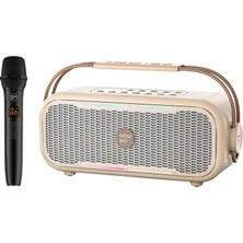Vionna Nowgo C1 100W Taşınabilir Rgb Bluetooth Hoparlör Mikrofonlu Karaoke Parti Speaker Bej