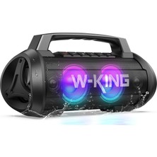Vionna 70W Hifi Bluetooth Hoparlör, W-Kıng D10 Taşınabilir Bluetooth Hoparlörler ile LED Işıklı, Power Bank, Ipx6 Su Geçirmez Için Outdoor, Ses Bombası ve Süper Bas, Mikrofon, Micro Sd Kart, Aux Bağlantılar