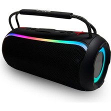 Vionna Coverzone Rgb Işıklı Kablosuz Speaker Bluetooth Hoparlör Taşıma Ipli Type-C Şarj Girişli Kampta Tatilde Taşınabilir Hoparlör Ofis ve Ev Için USB ve Tf Kart Girişli Kablosuz Hoparlör (Pro 8)
