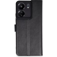 Northcity Xiaomi Redmi 13C Uyumlu Kılıf Trend S Plus Kapaklı Kılıf - Siyah