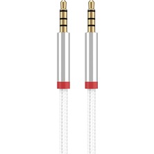 Vionna Zore AU-707 Örgü Tasarımlı Aux Audio Kablo 3.5mm 1m Beyaz