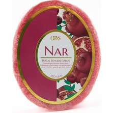 Doğal Süngerli Sabun, Vücut Temizliği, Nar Kokulu, 120 Gram, Paraben Içermez
